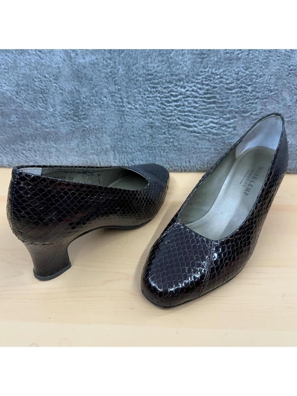 Mark Lemp Erika Snakeskin Pumps in Deep Espresso Black Quiet Luxury 90s Inspo